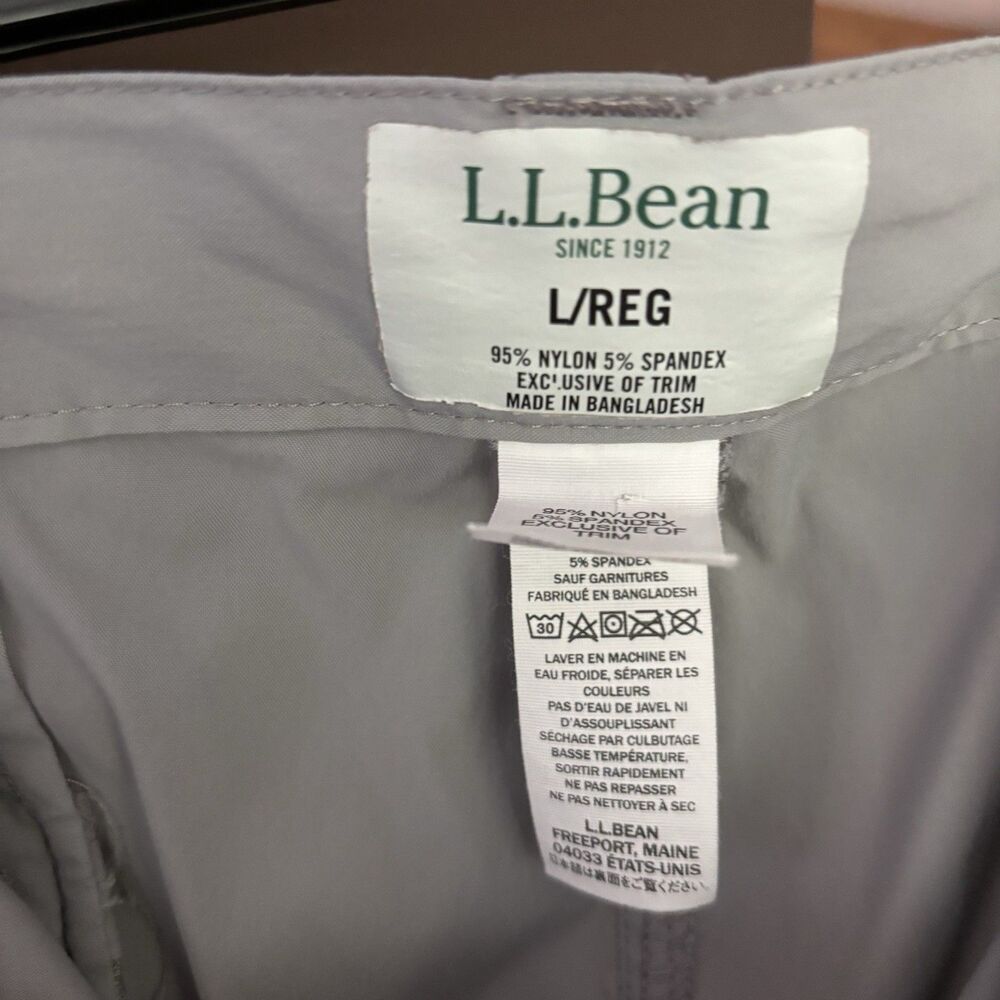 2 Pair L.L. Bean Hiking Pant Men L Gray Brown Stretch Waist Cargo Gorpcore - Picture 11 of 11